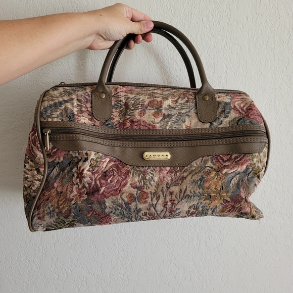 Vintage floral carpet bag luggage - Picture 1 of 10